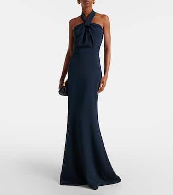 Abito lungo in cady con scollo all'americana | Elie Saab