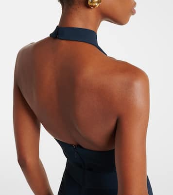 Abito lungo in cady con scollo all'americana | Elie Saab