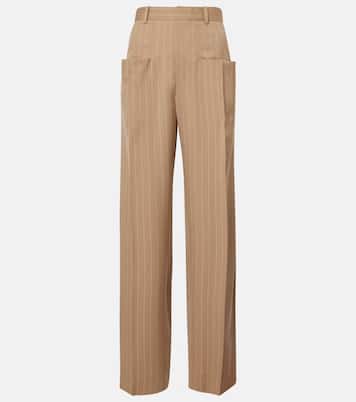Pantaloni a gamba larga in lana vergine | Victoria Beckham