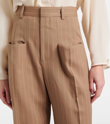 Pantaloni a gamba larga in lana vergine | Victoria Beckham