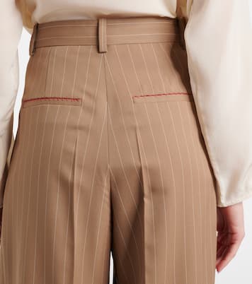 Pantaloni a gamba larga in lana vergine | Victoria Beckham