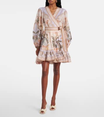 Abito corto Wylie in cotone con stampa | Zimmermann