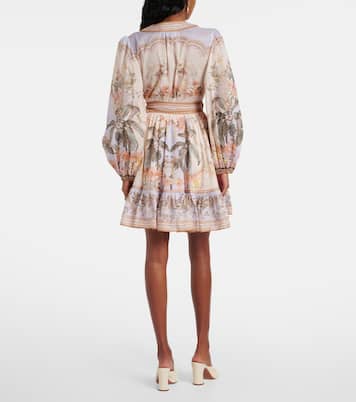 Abito corto Wylie in cotone con stampa | Zimmermann