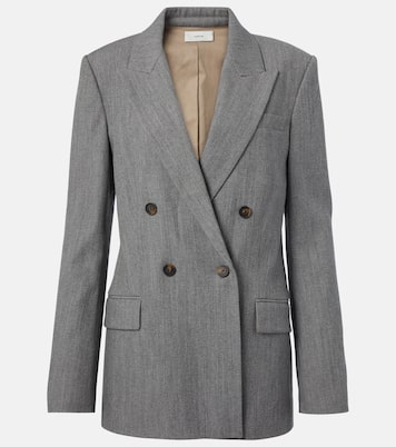 Double-breasted wool-blend twill blazer | Vince