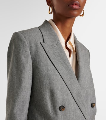 Double-breasted wool-blend twill blazer | Vince
