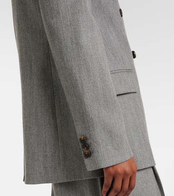 Double-breasted wool-blend twill blazer | Vince