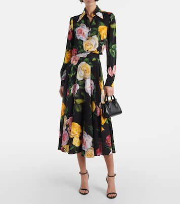 Gonna midi in charmeuse di misto seta | Dolce&Gabbana