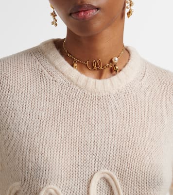 Pullover in alpaca e seta con logo | Chloé