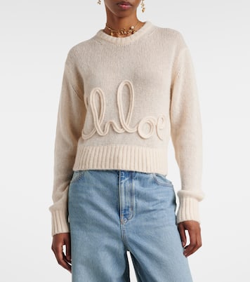 Pullover in alpaca e seta con logo | Chloé