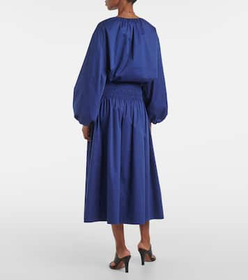 Leonie cotton satin midi skirt | Joseph