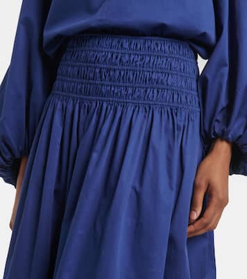 Leonie cotton satin midi skirt | Joseph