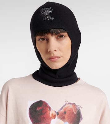Logo embroidered wool ski mask | Acne Studios