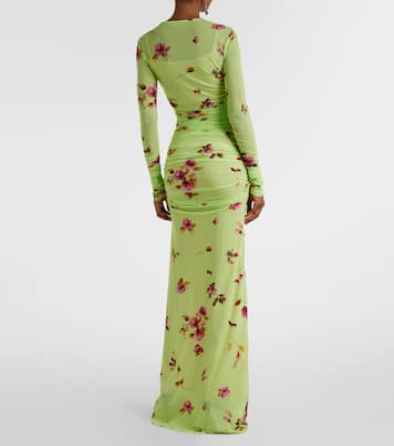 Abito lungo in jersey con stampa floreale | Blumarine