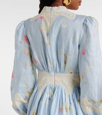 Miniabito Lucky Lace in lino con stampa floreale | Zimmermann