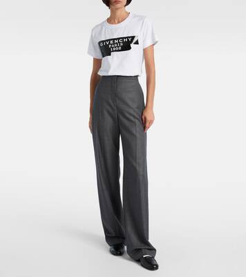 High-rise wool straight pants | Givenchy