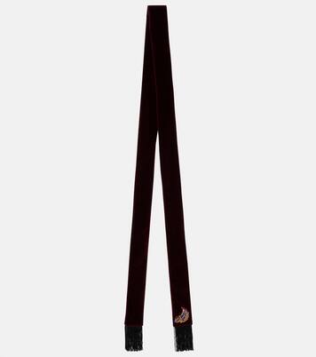 Embellished paisley cotton velvet scarf | Etro