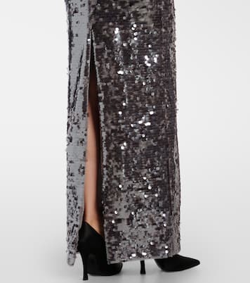 Floral-appliqué sequined gown  | Magda Butrym