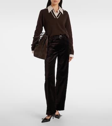 Ayla cotton-blend velvet straight pants | Citizens of Humanity