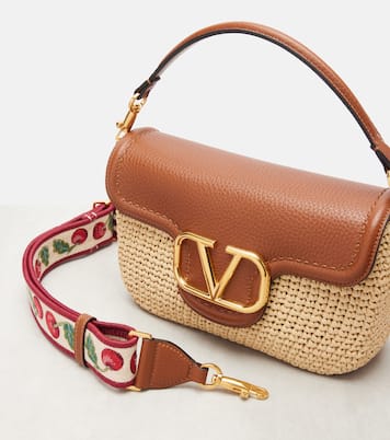 Alltime Small raffia shoulder bag | Valentino Garavani