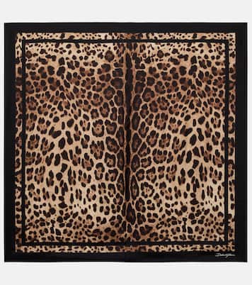 Leopard-print silk scarf | Dolce&Gabbana
