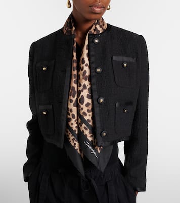 Leopard-print silk scarf | Dolce&Gabbana
