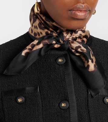 Leopard-print silk scarf | Dolce&Gabbana