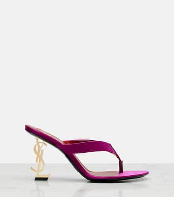 Opyum 85 crêpe satin thong sandals | Saint Laurent