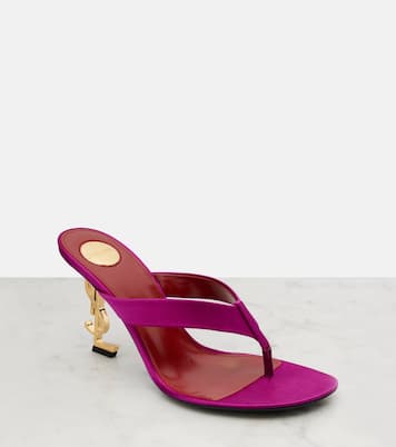 Opyum 85 crêpe satin thong sandals | Saint Laurent