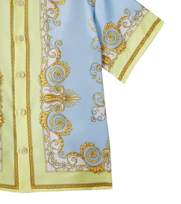 قميص من تويل الحرير Barocco | Versace Kids