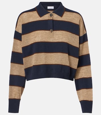 Wool, cashmere, and silk polo sweater | Brunello Cucinelli