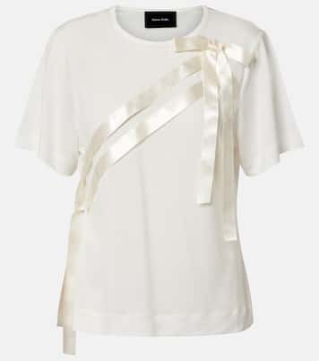 Bow-detail jersey T-shirt | Simone Rocha