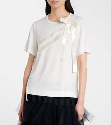 Bow-detail jersey T-shirt | Simone Rocha