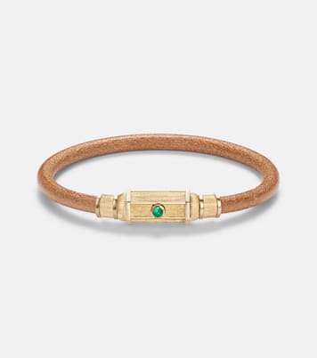 Bracciale Lasso in oro 18kt e pelle con smeraldi | Marie Lichtenberg