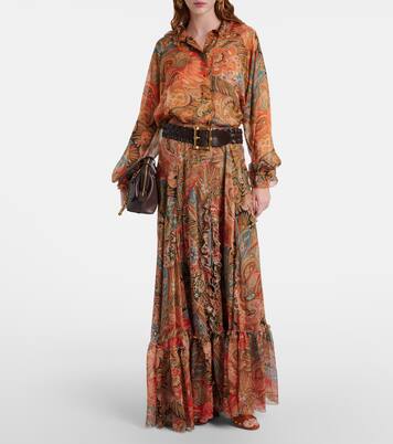 Printed silk maxi skirt | Etro