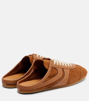 Leather-trimmed suede sneakers | Dries Van Noten