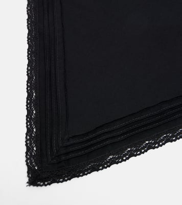 Emilia lace-trimmed cotton scarf | Faithfull