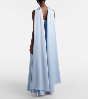 Cece halterneck crêpe and satin gown | Solace London