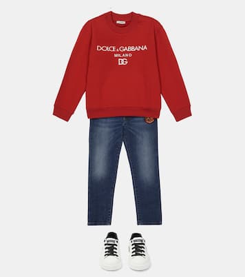 Sudadera en jersey de algodón con logo | Dolce&Gabbana Kids