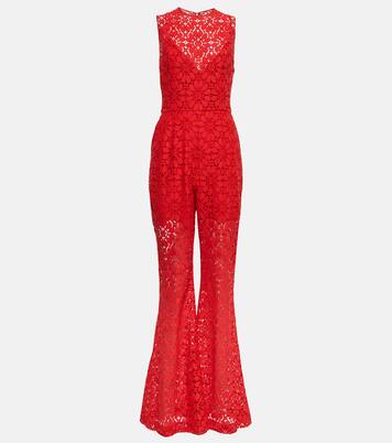 Wide-leg  guipure lace jumpsuit | Elie Saab