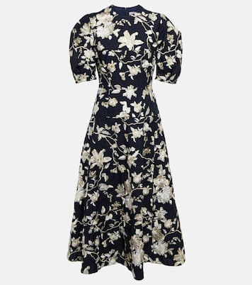 Kira floral embroidered midi dress | Erdem