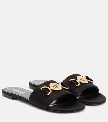 Medusa Biggie padded sandals in black Versace Mytheresa