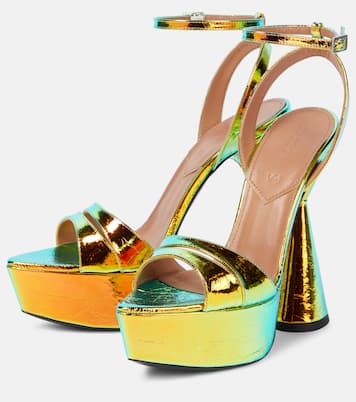Skye mirrored faux leather platform sandals | D'Accori