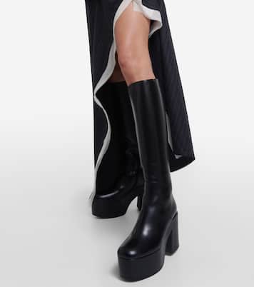 Leather platform knee-high boots | Dries Van Noten