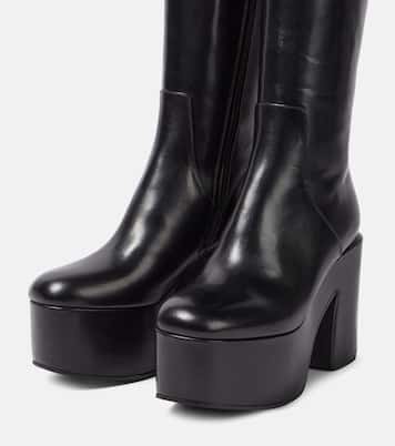 Leather platform knee-high boots | Dries Van Noten