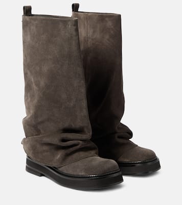 Grey suede boot sales