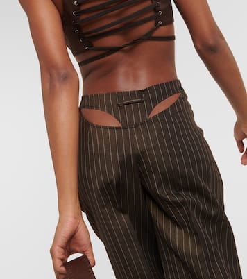 Tattoo flared wool-blend wide-leg pants | Jean Paul Gaultier