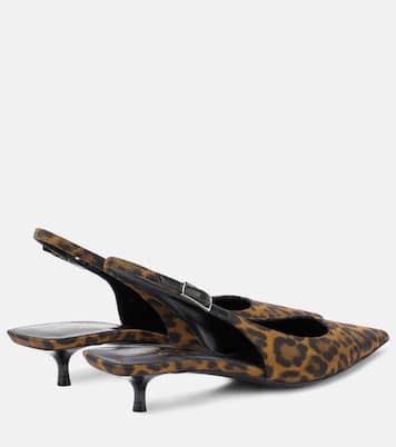 Cherish 30 leopard-print slingback pumps | Saint Laurent