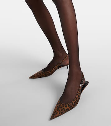 Cherish 30 leopard-print slingback pumps | Saint Laurent