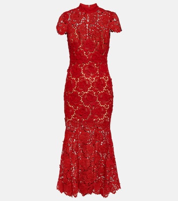 Floral lace midi dress | Self-Portrait