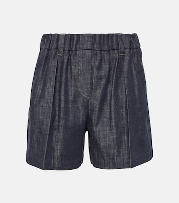 Short à taille haute en jean | Brunello Cucinelli